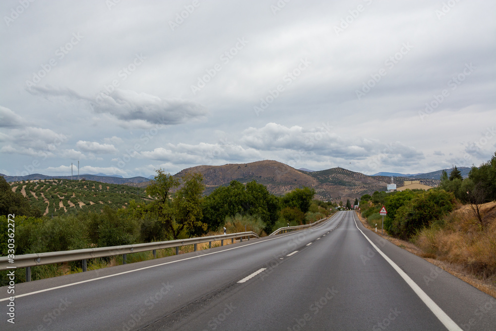 Road trip in Andalusia, travelling with car on south of Spain