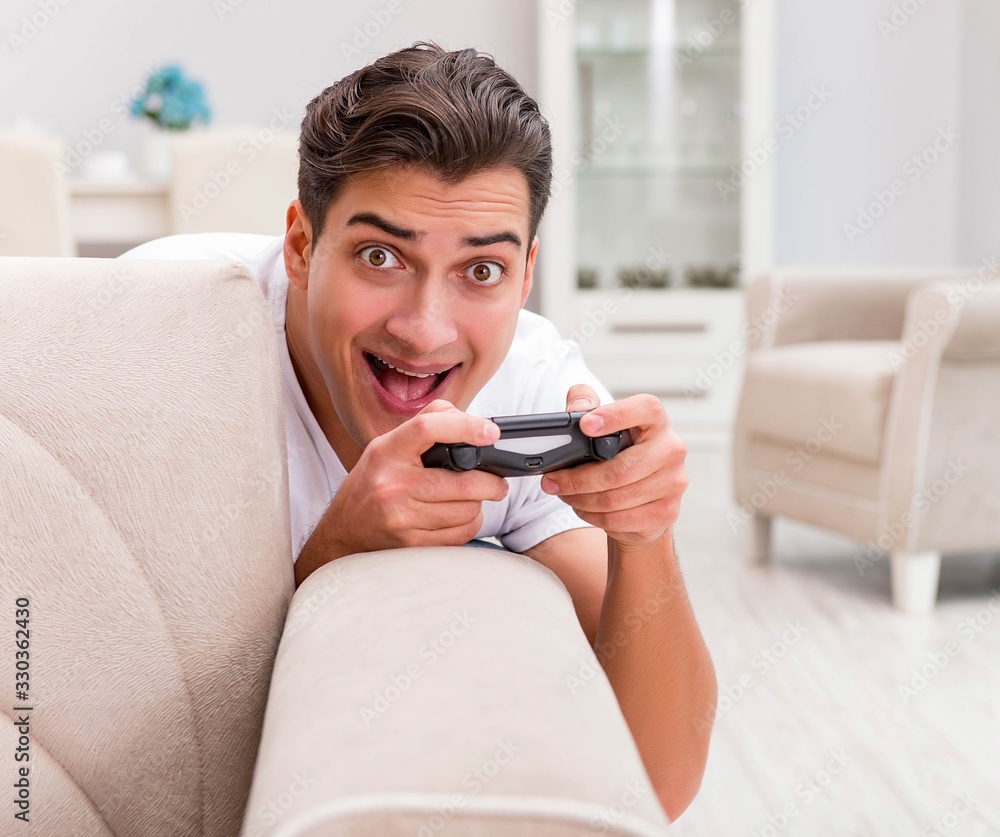 Man addicted to computer games Man addicted to computer games