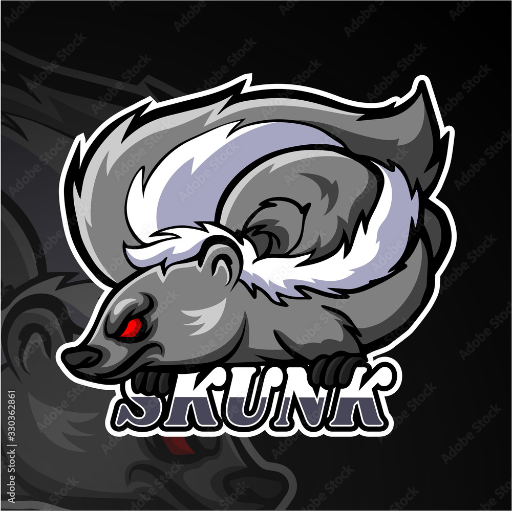 Skunk esport logo mascot design