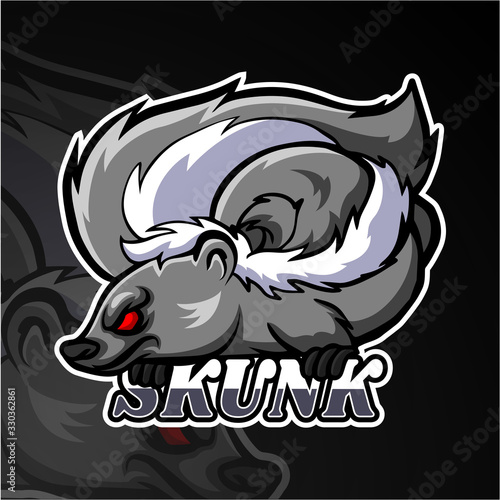 Skunk esport logo mascot design