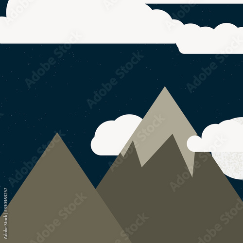 Mountains Panorame Abstract Random Placed Generative Art background illustration