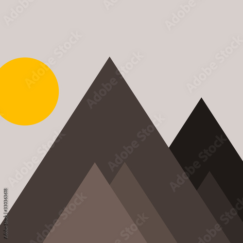 Mountains Panorame Abstract Random Placed Generative Art background illustration