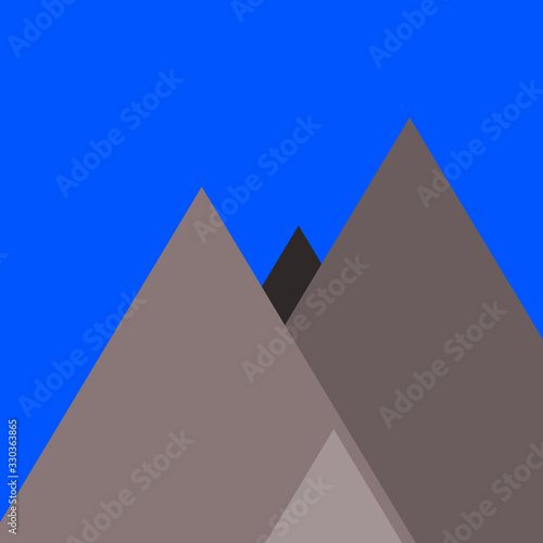 Mountains Panorame Abstract Random Placed Generative Art background illustration