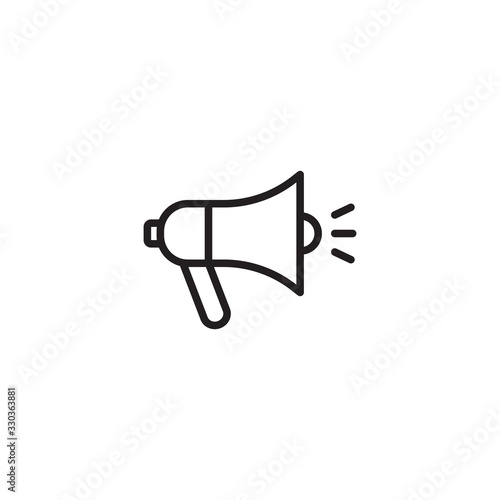 Megaphone icon. Megaphone Single Icon Graphic Design. Loudspeaker sign flat design style. Promotion Related symbol Isolated on White Background  - Vector illustration. 