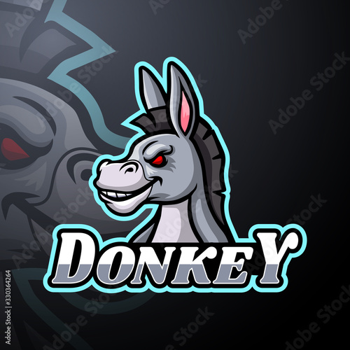 Donkey esport logo mascot design