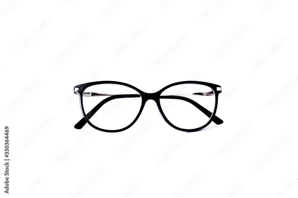 black glasses for vision on a white background isolated background black glasses for vision on a white background isolated background