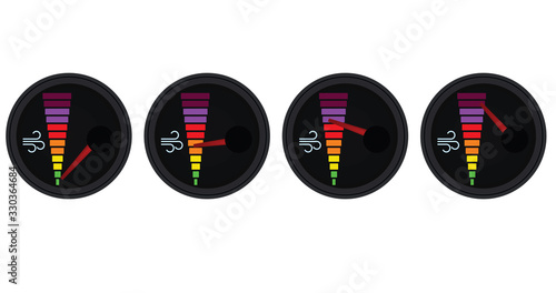 Air quality gauge. vector illustration