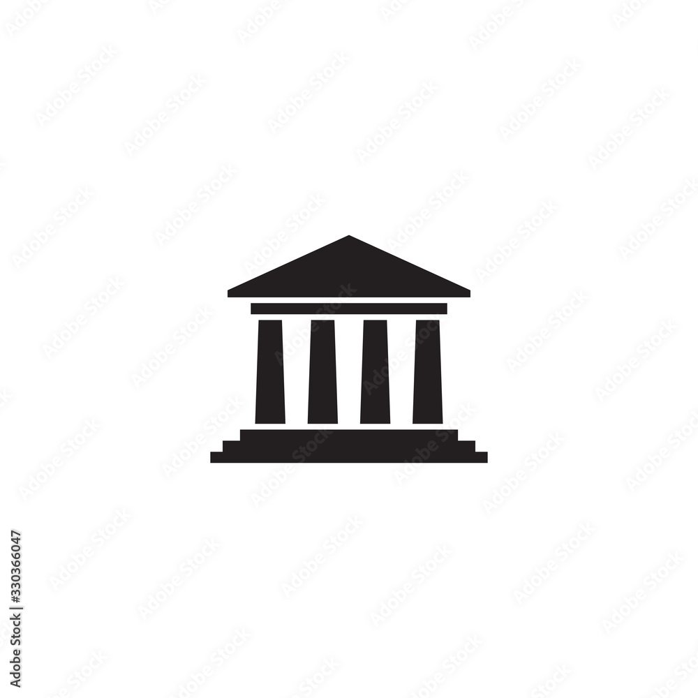 City hall icon. Bank building symbol. Simple element vector illustration on white background. Trendy Flat style for graphic design, Web site, UI. EPS10.