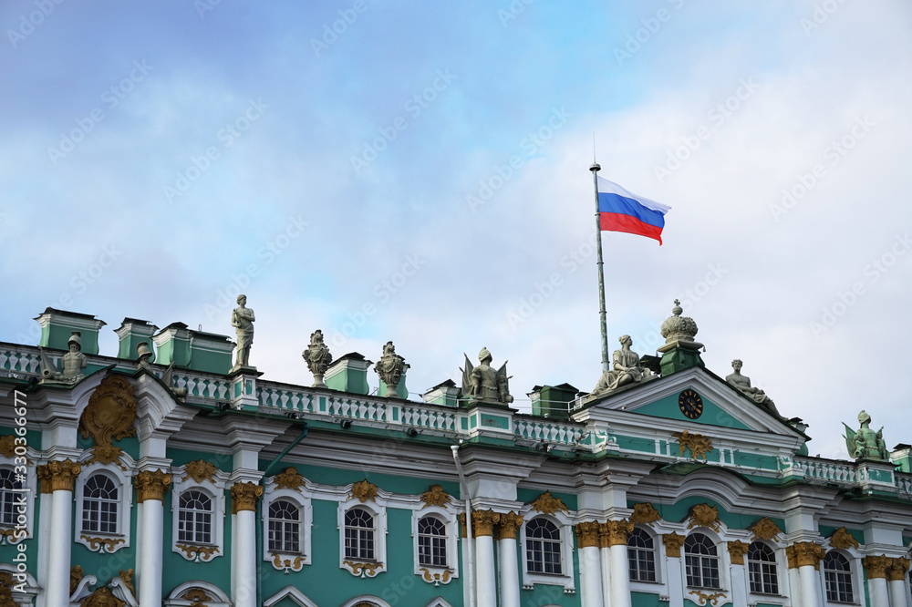 Russian flag on winter palace