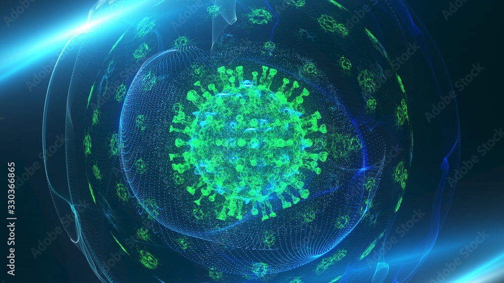 Fototapeta premium Coronavirus agent, COVID-19, virus. Lethal pathogen, illness, pandemic