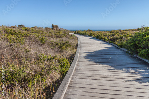 Boardwalk through Australian scrub to the Grotto  Great Ocean Road