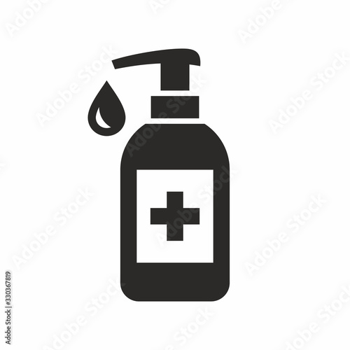Hand sanitizer icon. Vector icon isolated on white background.