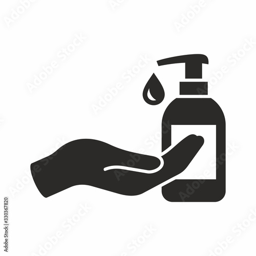 Liquid soap icon. Vector icon isolated on white background.