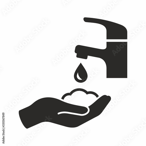 Hand washing icon. Vector icon isolated on white background.