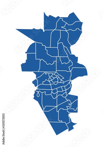 Outline blue map of Kuala Lumpur