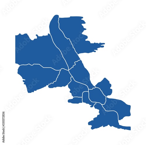 Outline blue map of Tbilisi