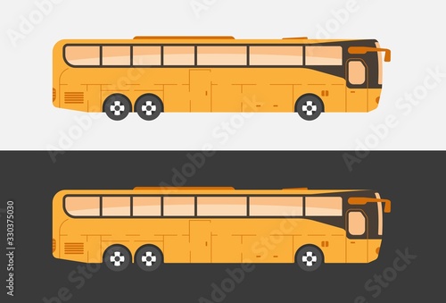 Tourist coach bus illustration. Tour transport service.  Transfer concept vector illustration.