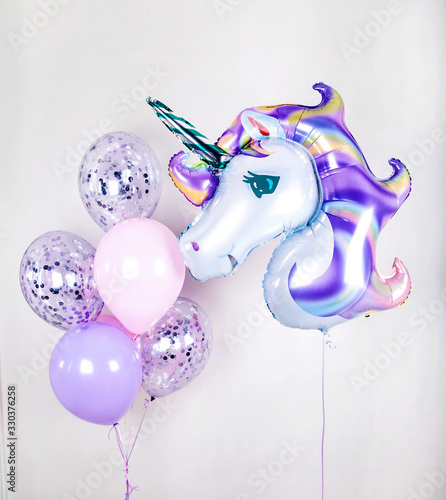 unicorn balloon on a white background