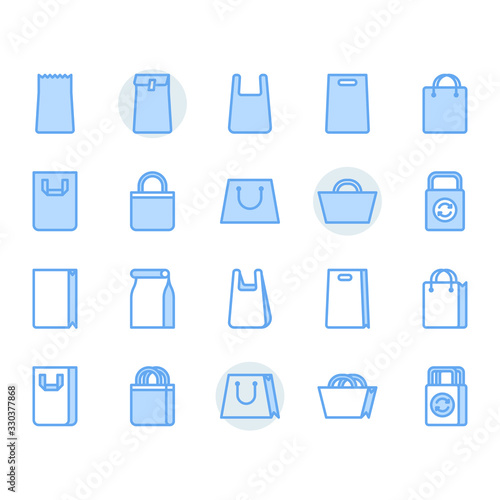 Shopping bag icon and symbol set