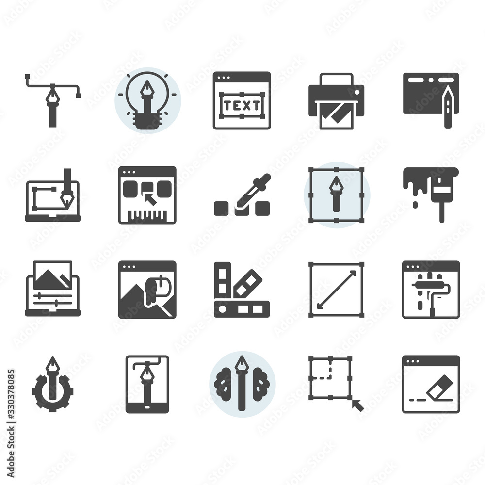Graphic design icon and symbol set.