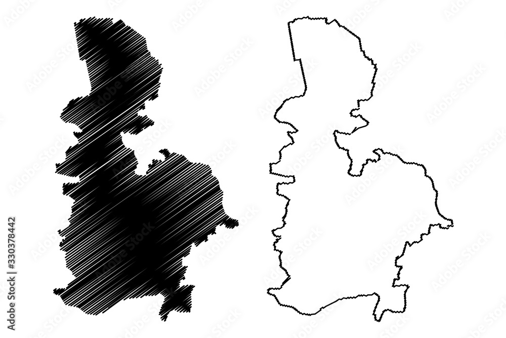 Jelgava Municipality (Republic of Latvia, Administrative divisions of Latvia, Municipalities and their territorial units) map vector illustration, scribble sketch Jelgava map