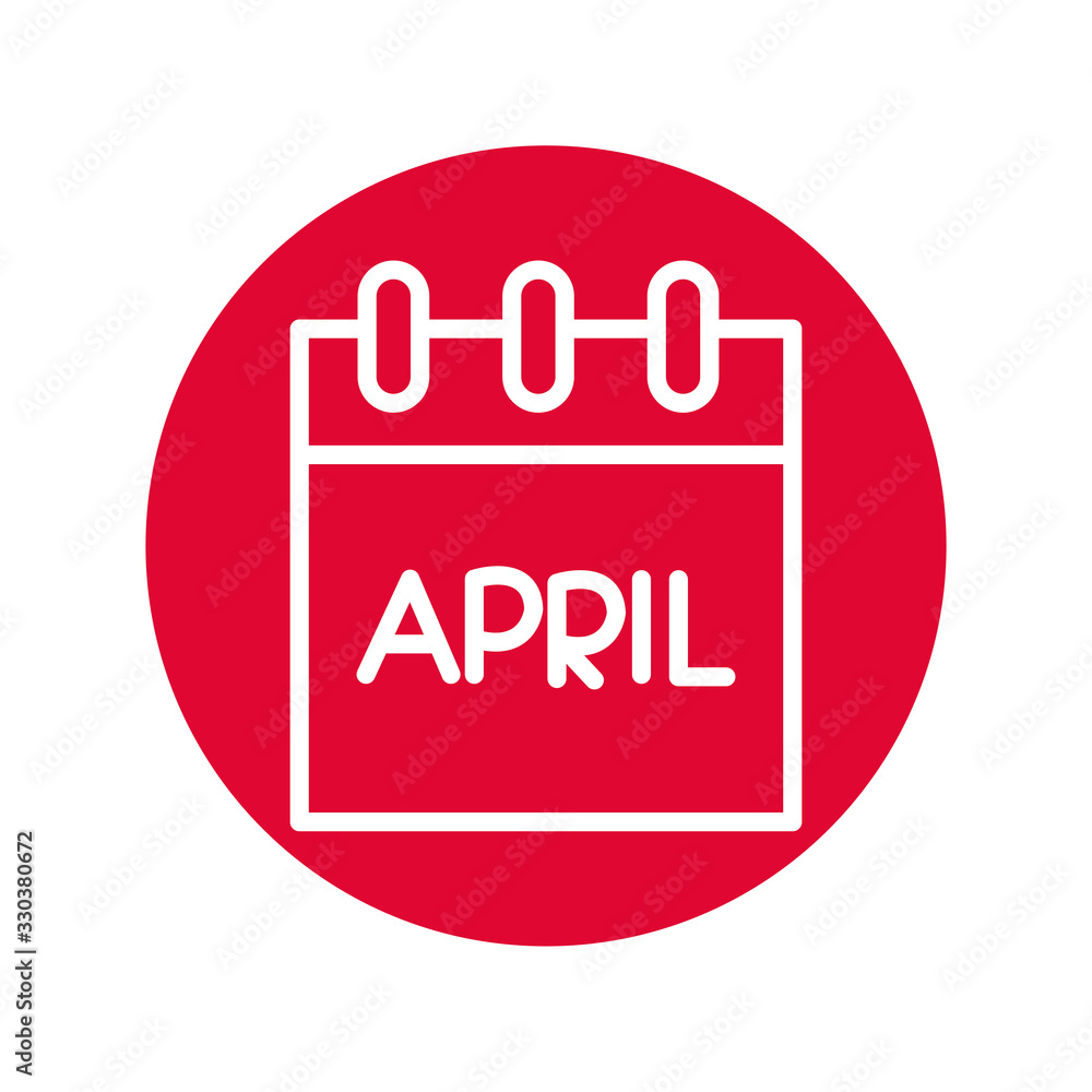 calendar with april fools day line style icon calendar with april fools day line style icon