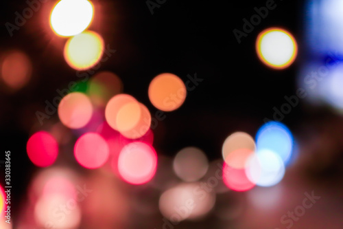 Abstract bokeh background. Christmas bokeh lights refocused blurred background.