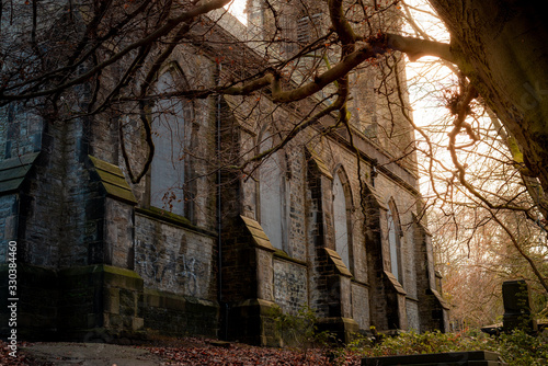 A small abandoned church captured during Sunset in Winter