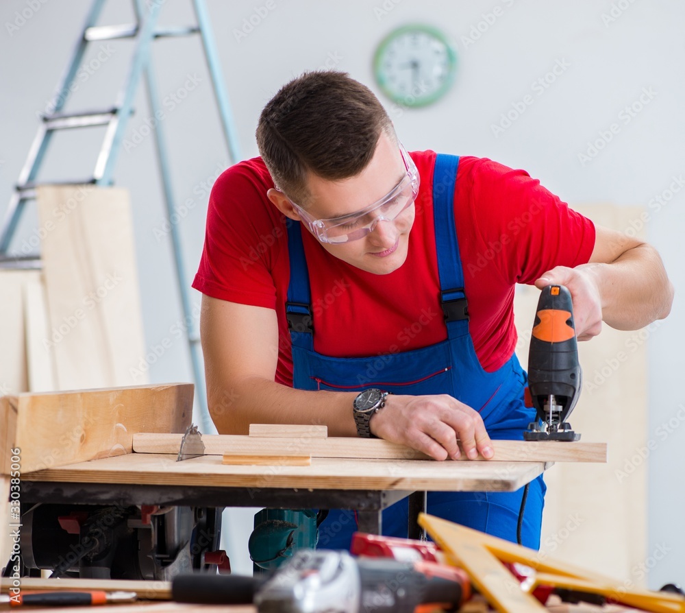 Contractor working in the workshop Contractor working in the workshop