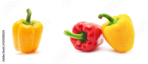 Fresh peppers isolated on white background