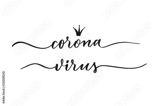 CoronaVirus calligraphy inscription vector.