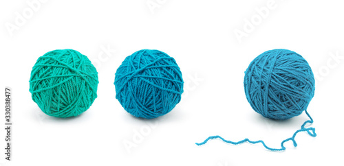 Slika na platnu Ball of yarn on white background