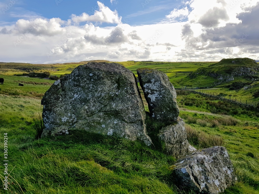 Split rock near fair head, Ireland