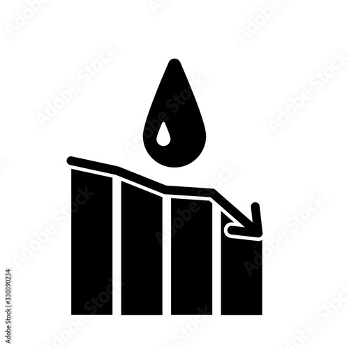 crude oil barrel price falling down vector