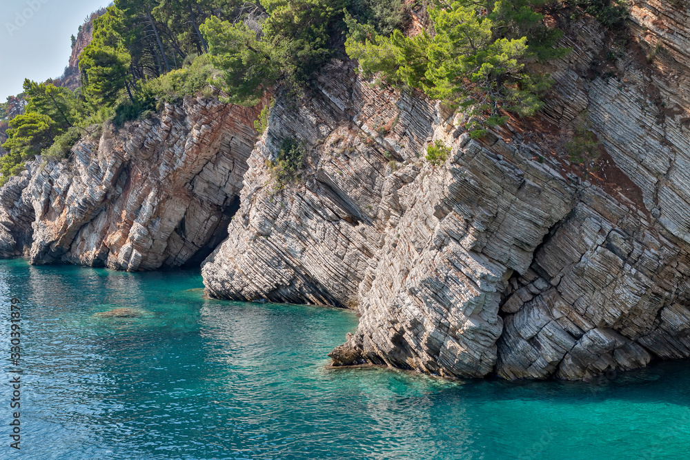 Rocks, forest and sea. Adriatic Sea
