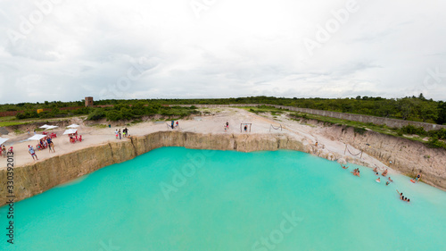 Aerial image of the Blue Hole of Cai  ara  Cruz  Ceara on a tour from Jericoacoara
