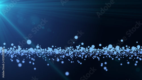 Fototapeta Naklejka Na Ścianę i Meble -  Trendy line art icon with blue dots on dark background. Decorative backdrop. Business concept. Abstract geometric pattern. Black design element. Trendy decor