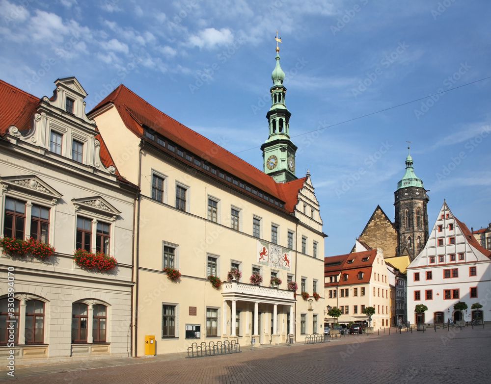 Townhouse at Old Market square - Am Markt in Pirna. State of Saxony. Germany Townhouse at Old Market square - Am Markt in Pirna. State of Saxony. Germany