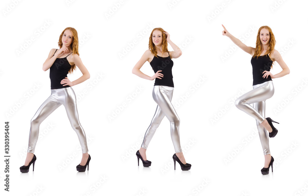 Young redhead girl in tight leggings Young redhead girl in tight leggings