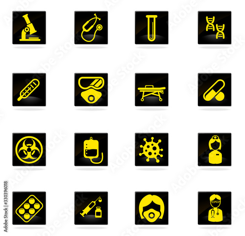 Coronavirus COVID-19 icon set