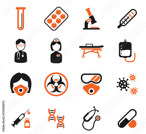Coronavirus COVID-19 icon set