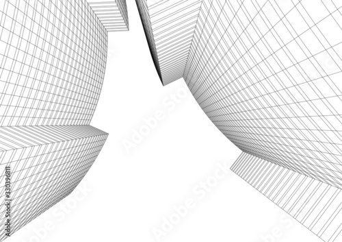  architecture 3d building, vector illustration