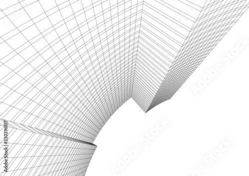  architecture 3d building, vector illustration
