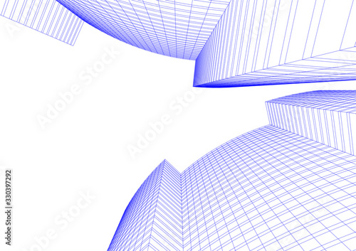 architecture 3d building, vector illustration