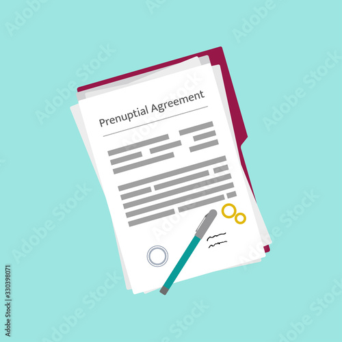 Vector image of prenuptial agreement form. photo