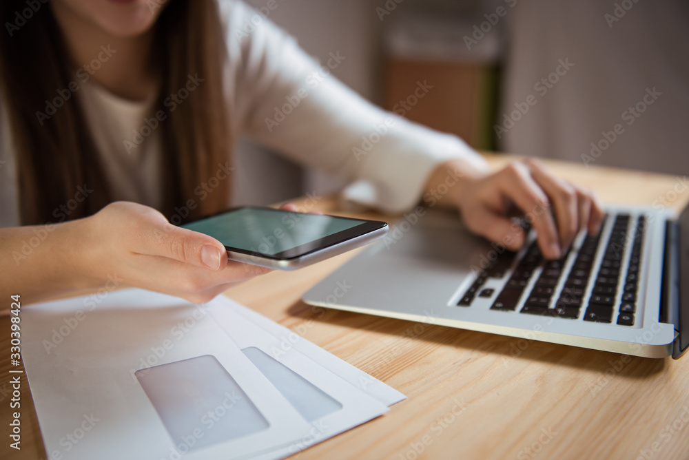 Woman hand using smart phone Woman hand using smart phone
