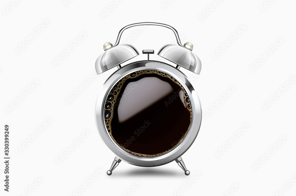 coffee - In the clock. It's time concept.