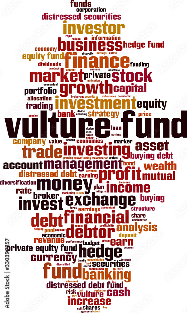 Obraz premium Vulture fund word cloud