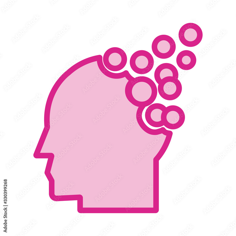 human profile with balls line and fill style icon human profile with balls line and fill style icon