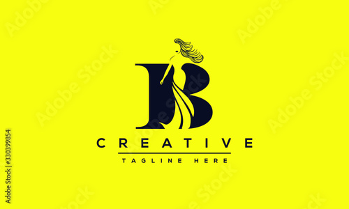 Modern abstract letter B logo design. Minimal B initial based icon. Initial BB vector 